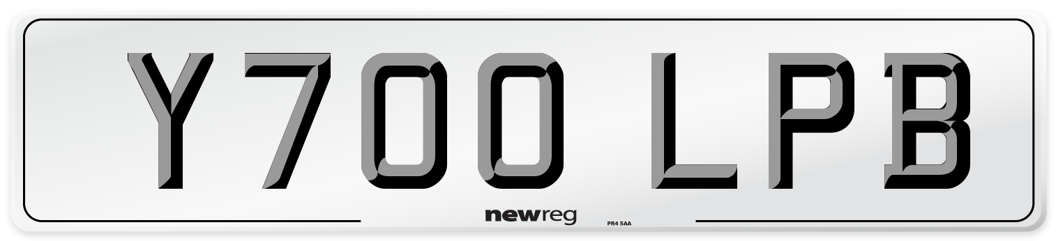Y700 LPB Number Plate from New Reg